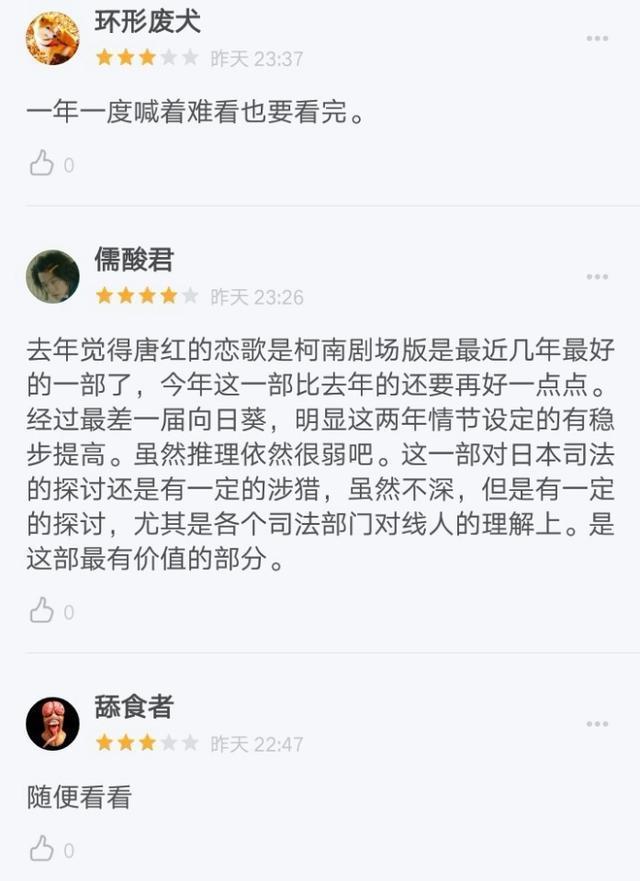 《名侦探柯南：零的执行人》豆瓣评分跌到6.2如此下去6分不保