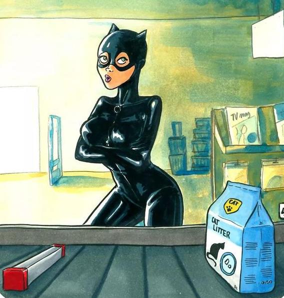 动漫角色逛超市，死侍买独角兽，猫女买猫砂，看到大白：太暖了！