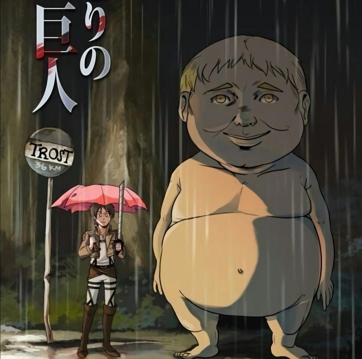 动漫中的人物神还原龙猫中的经典场景，大白版的龙猫很暖心！