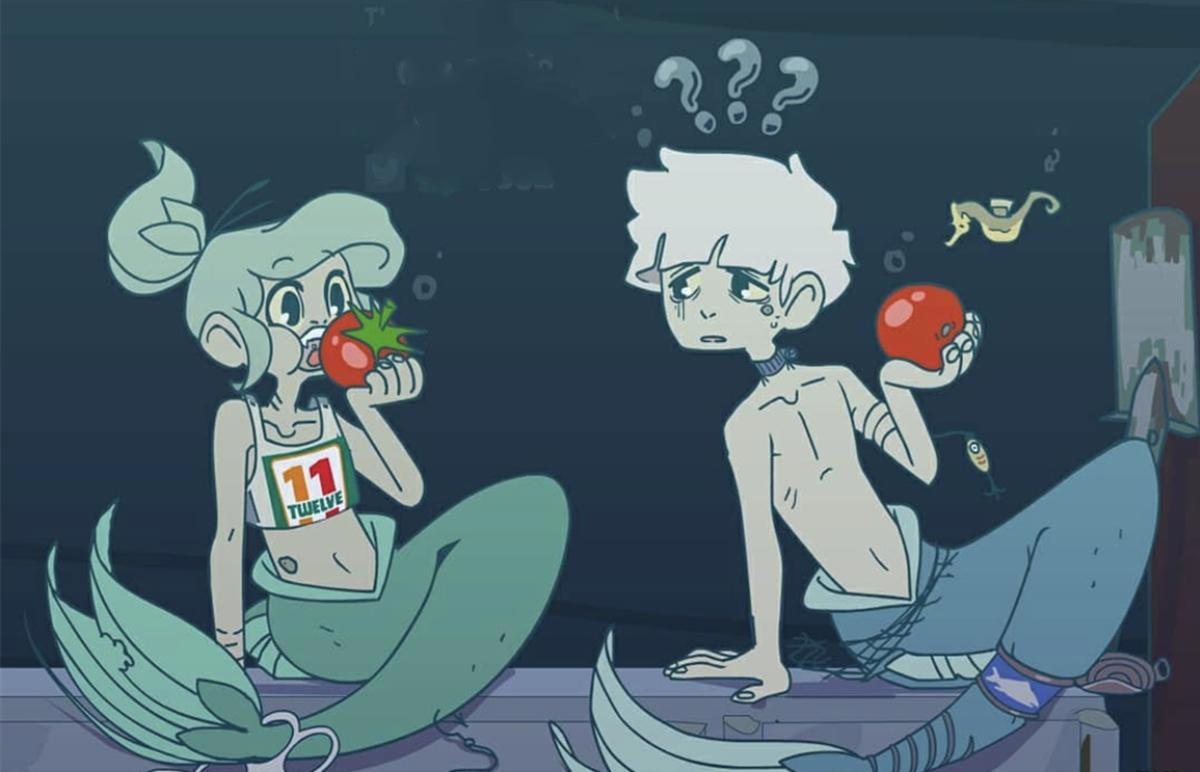 西红柿到底有多好吃，小美人鱼和她的弟弟都被它迷倒了