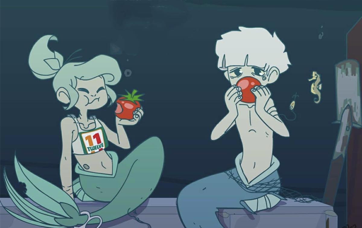 西红柿到底有多好吃，小美人鱼和她的弟弟都被它迷倒了