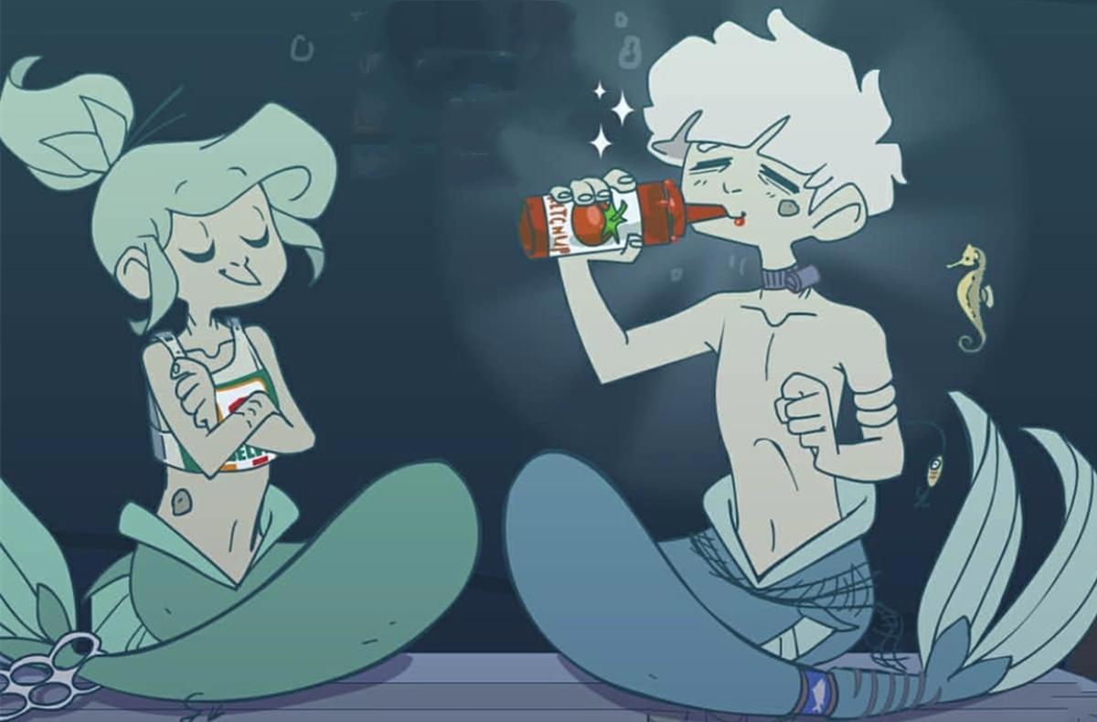 西红柿到底有多好吃，小美人鱼和她的弟弟都被它迷倒了