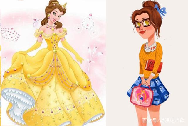 迪士尼公主们换上现代装后，白雪公主辣眼睛，小美人鱼青春洋溢！