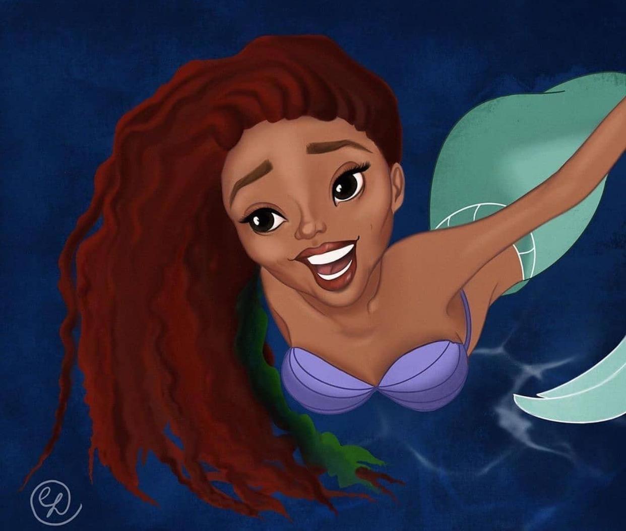 真人版《小美人鱼》都说丑，但经过画师精心描绘，还会说丑吗？会