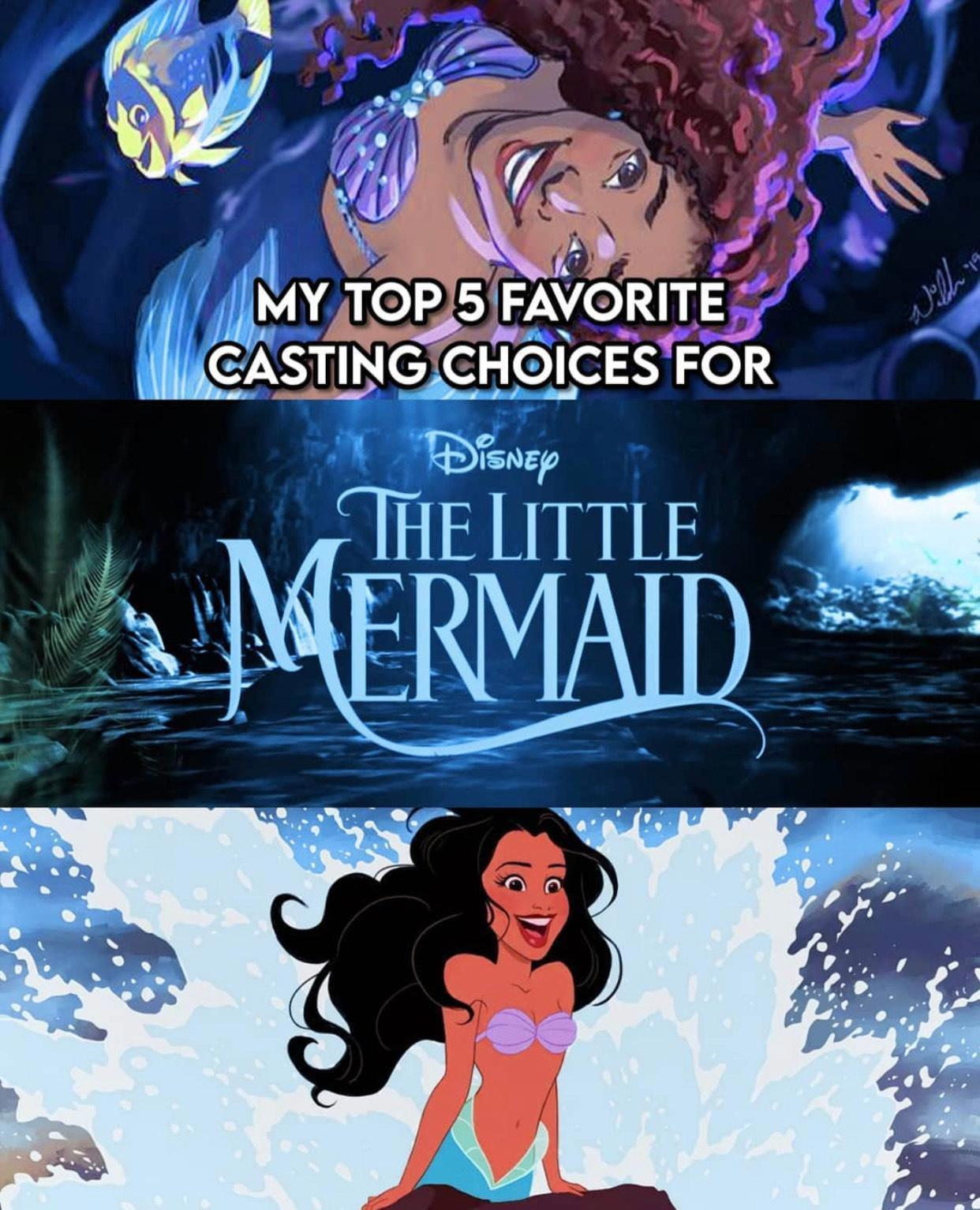 真人版《小美人鱼》全员，国外网友觉得哪位反差大？首位竟是华裔