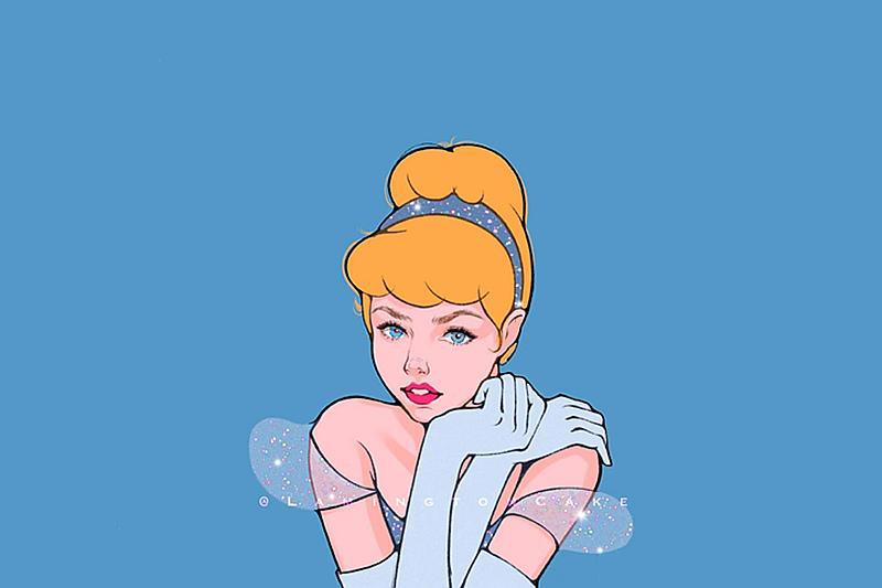 “手绘风”迪士尼公主，乐佩以长发做衣服，花木兰绝美“贴花黄”