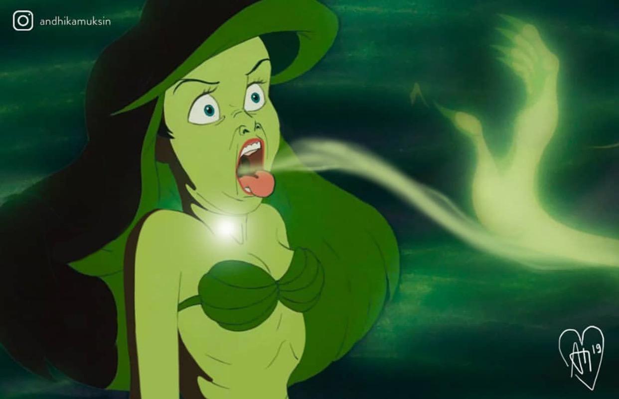 “手绘风”迪士尼公主，乐佩以长发做衣服，花木兰绝美“贴花黄”