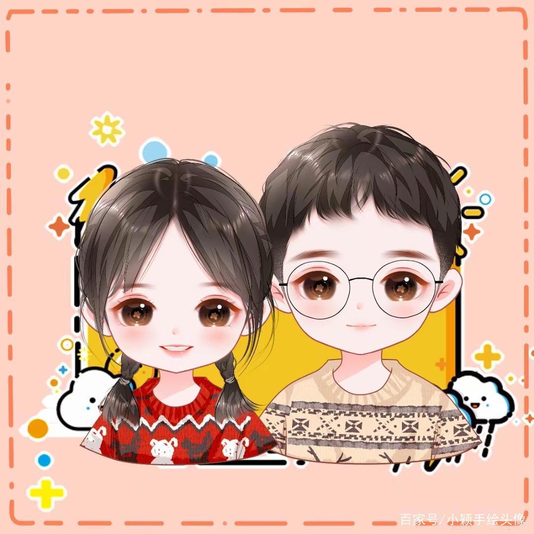 情侣漫画风头像，用手绘画风记录甜蜜瞬间，见证幸福爱情