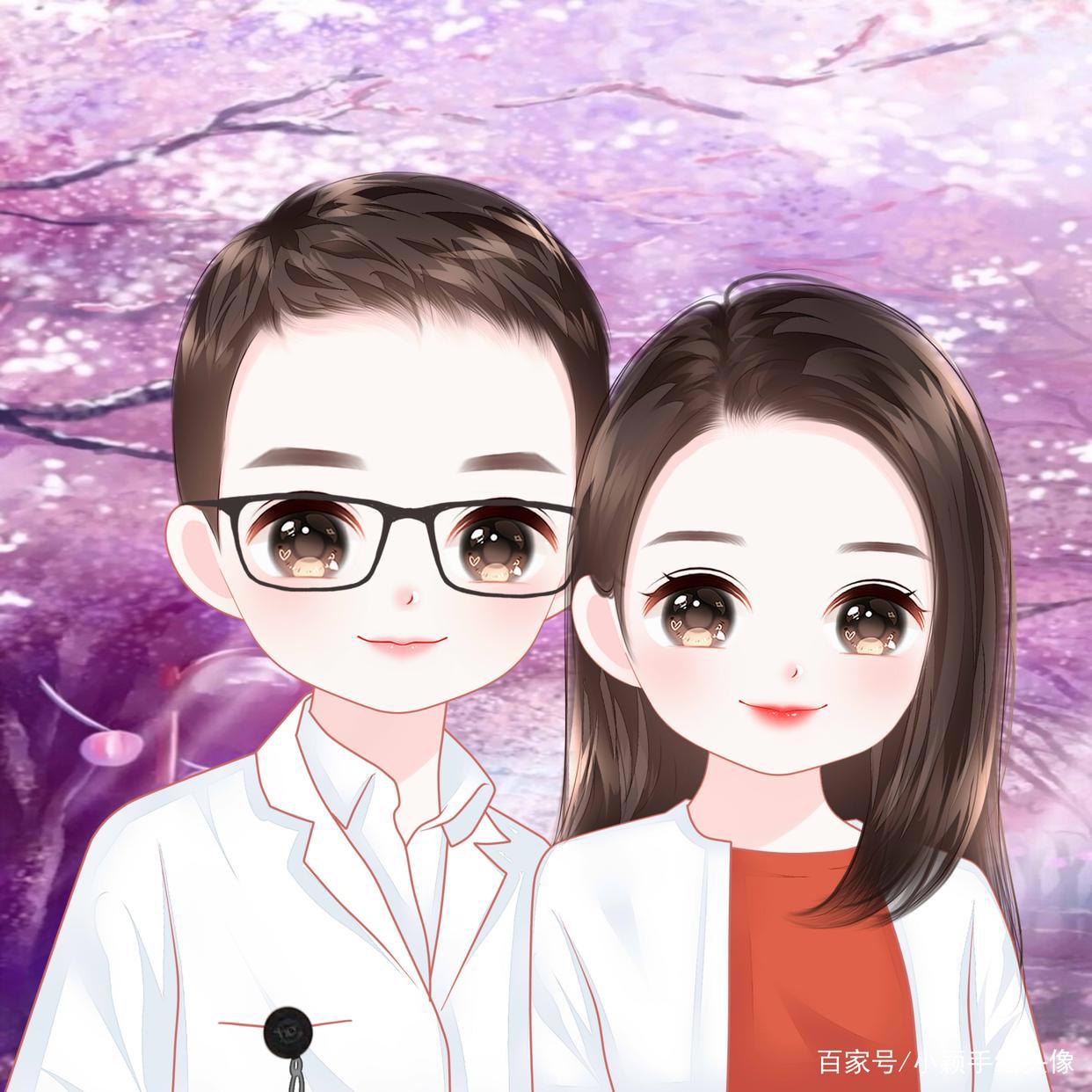 情侣漫画风头像，用手绘画风记录甜蜜瞬间，见证幸福爱情