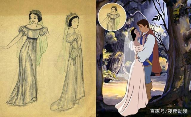 当迪士尼公主用原草稿，艾莎原设定太辣眼，白雪草图就显得有点老