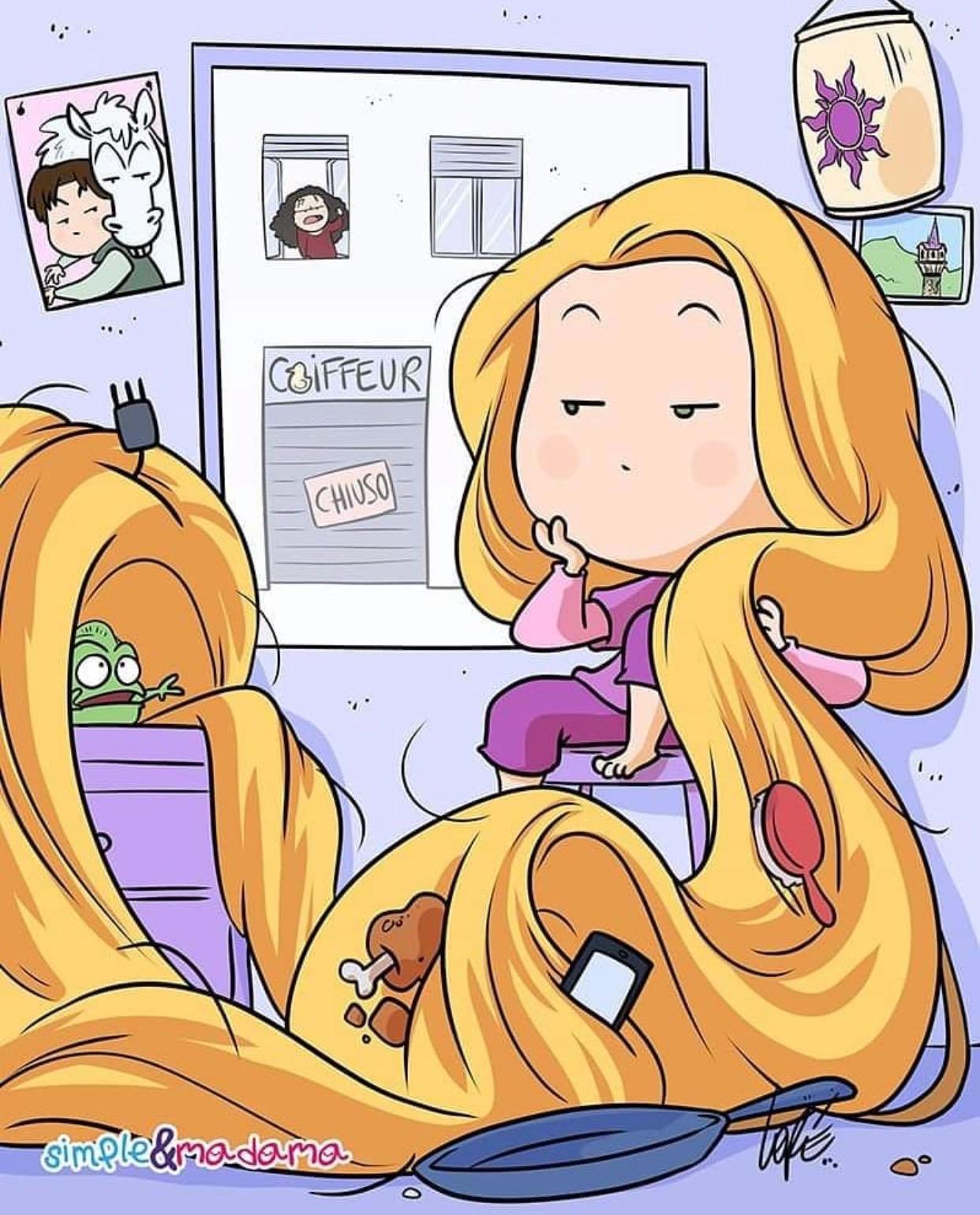 假如迪士尼公主是宅女，爱丽儿在家里泡澡，最勤奋的公主居然是她