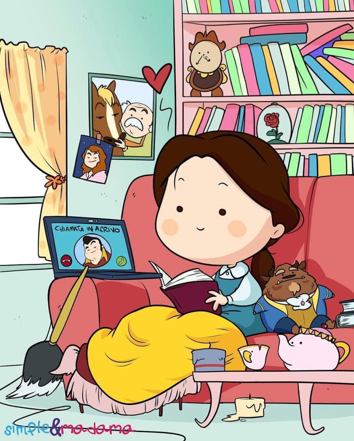 假如迪士尼公主是宅女，爱丽儿在家里泡澡，最勤奋的公主居然是她