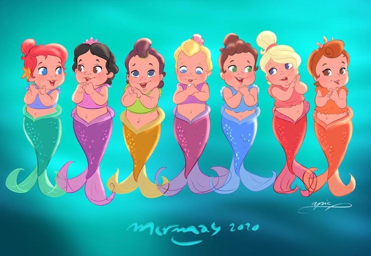 迪士尼公主变美人鱼，谁的鱼尾巴最美？睡美人的人鱼姬艳压全场！