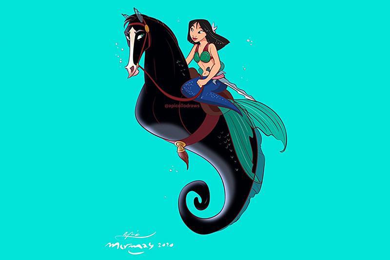 迪士尼公主变美人鱼，谁的鱼尾巴最美？睡美人的人鱼姬艳压全场！