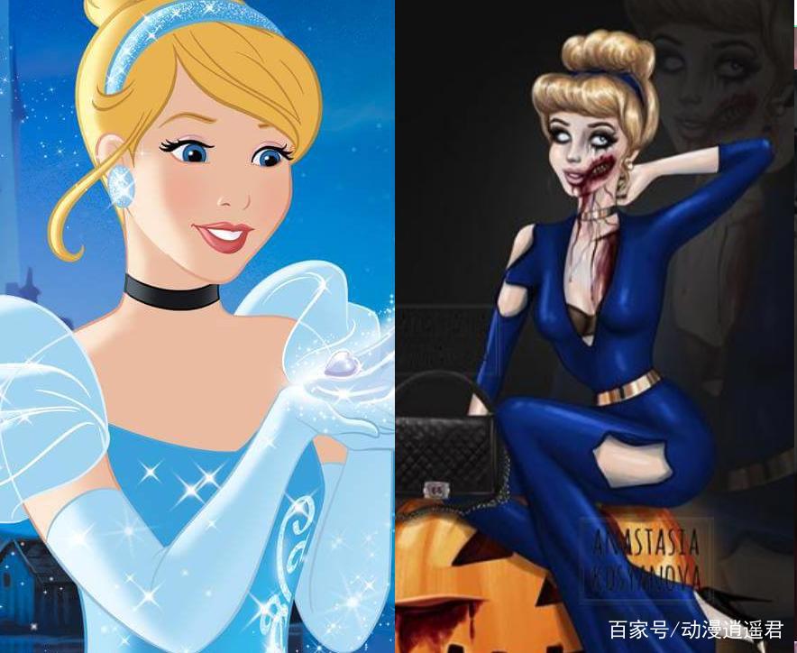 丧尸版迪士尼公主，睡美人成骷髅头，白雪公主笑着好渗人