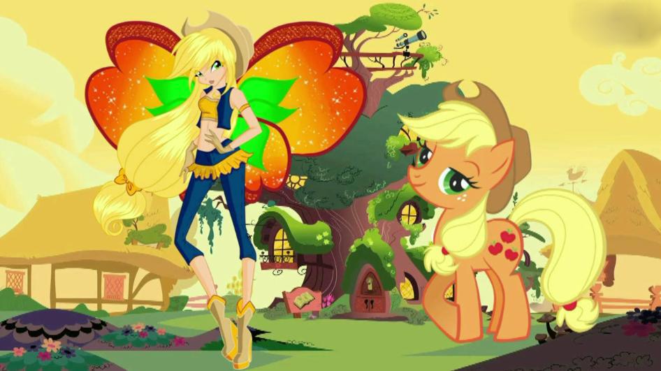 小马宝莉：小马化身蝴蝶精灵，苹果嘉儿很酷，紫悦成了村姑