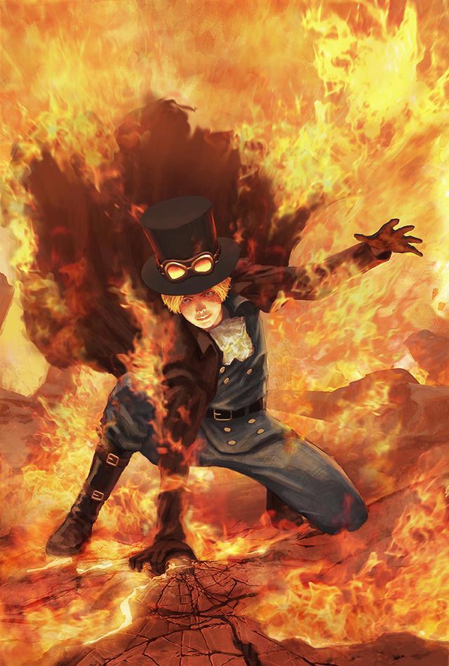 海贼王欧美同人艺术：地狱之火艾斯，革命烈焰萨博，咄咄逼人鹰眼