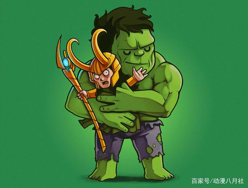 漫画：主角们感谢反派，洛基对于浩克的友好拥抱，感到浑身不适