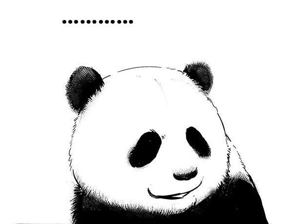 黑白漫画：《思考》，谁说熊猫就非得是黑白漫画？结局好可爱！