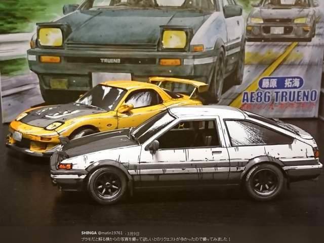 头文字D漫画风涂装，这样的上色更有赛场的紧张感！