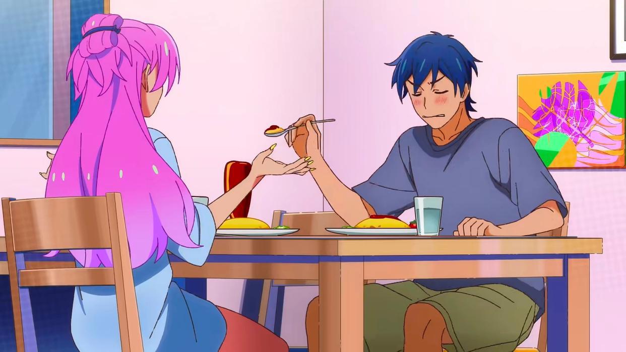 男主和女主扮演夫妇，他们还都有喜欢的人，这部动漫让人胃痛