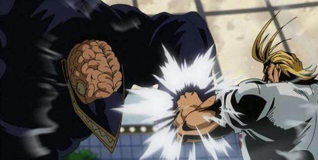 《我的英雄学院》6个超燃的战斗场面，拳拳到肉真男人就要正面刚