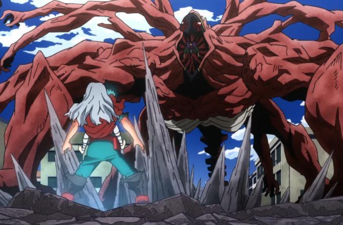 我的英雄学院第76集：绿谷变身“超蓝赛亚人”，一击经费拳秒治崎