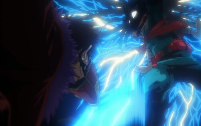 我的英雄学院第76集：绿谷变身“超蓝赛亚人”，一击经费拳秒治崎