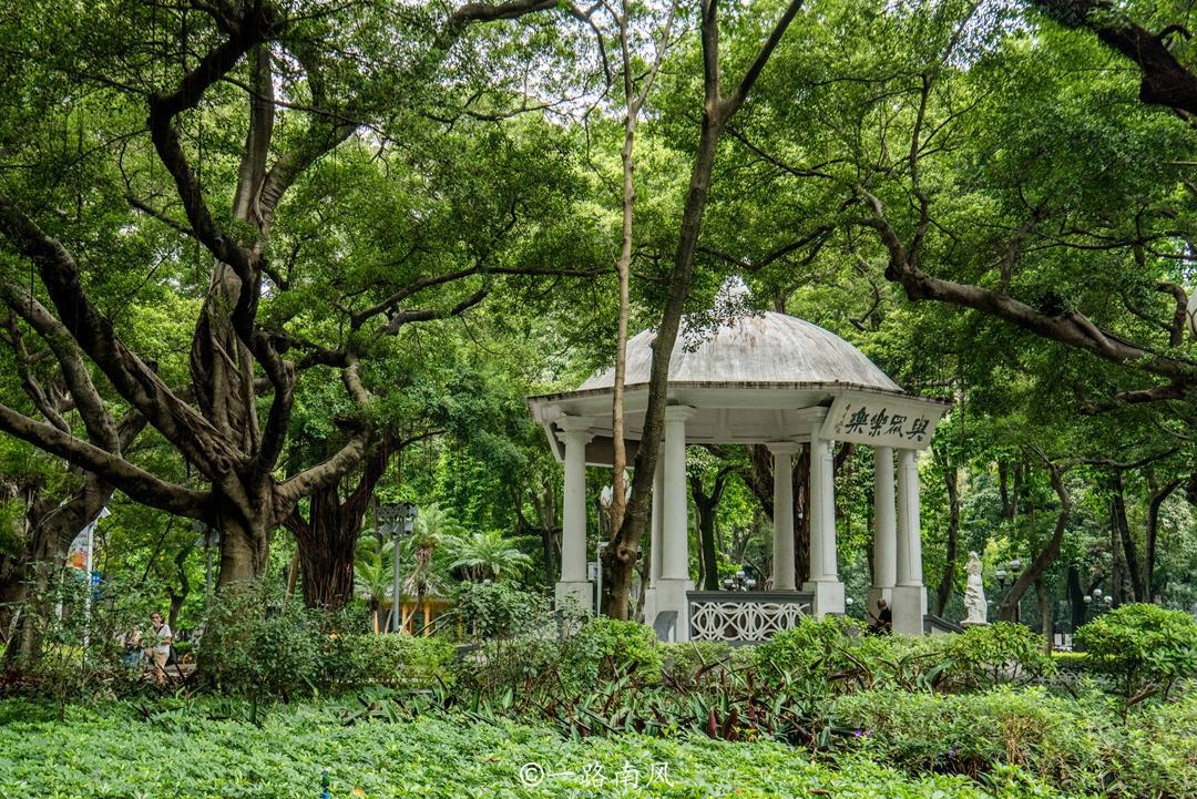 广州第一座综合性公园，曾经榕树参天，游人如织，现在有点冷清