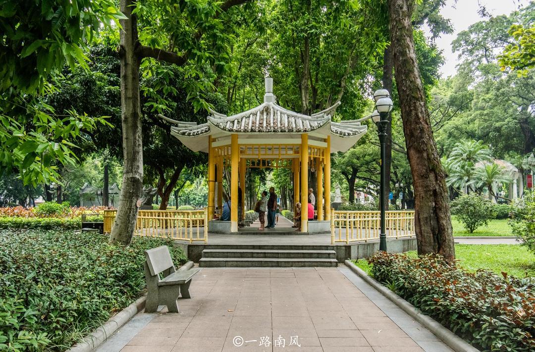 广州第一座综合性公园，曾经榕树参天，游人如织，现在有点冷清