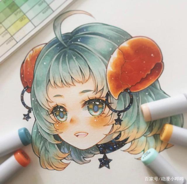 十二星座手绘风“拟人化”：双子神似小丑女吗，摩羯果然是小恶魔