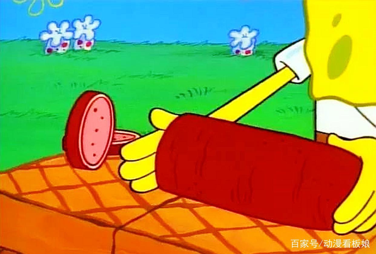 比基尼海滩美食，海绵宝宝躲过意大利香肠，没躲过奶奶爱的小饼干