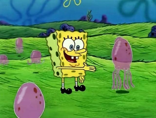 为了回归自然生活海绵宝宝搬去和水母一起住第二天他就后悔了