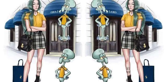 海绵宝宝化身时尚少女：害羞的派大星，时尚的蟹老板，自恋章鱼哥