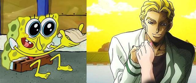 网友吐槽海绵宝宝也玩JOJO梗，这两部动漫谁先出不少人搞错