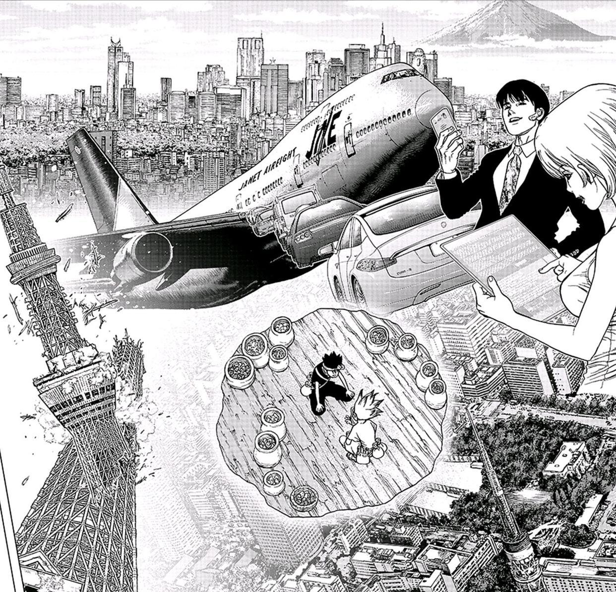 漫画版《石纪元》主角团抵达美洲大陆，再次体会到文明消失的悲伤