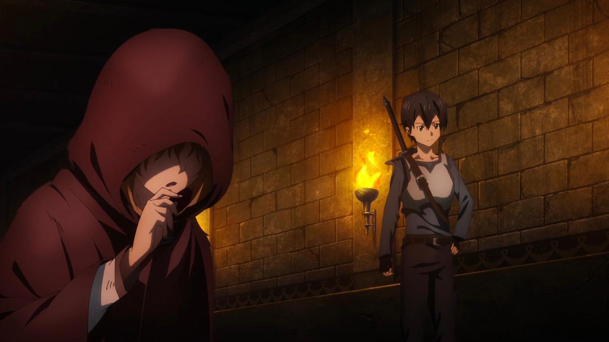 亚丝娜害怕到崩溃，还自暴自弃，进击篇剧场版中，她显露柔弱一面